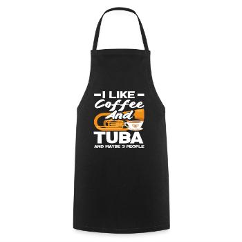 Tuba Player Café Et Tuba Fan - Tablier de cuisine - noir - Devant - AI Model Male 185 dark (185cm)