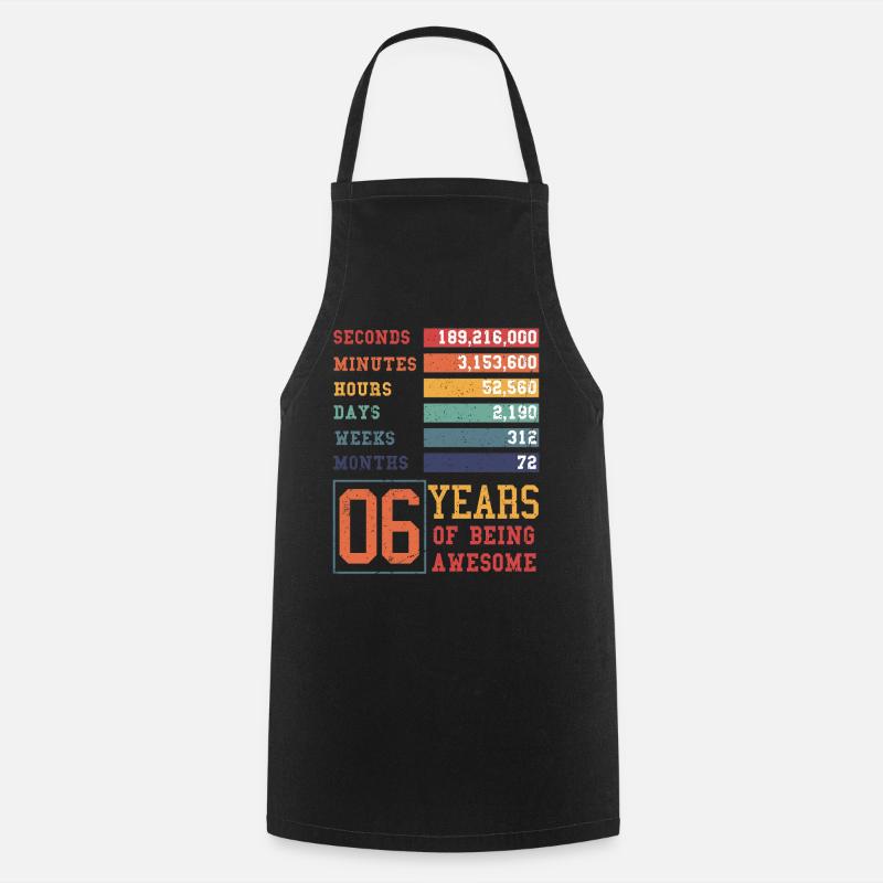6 ans ! Cadeau d’anniversaire pour 6 ans - Tablier de cuisine - noir