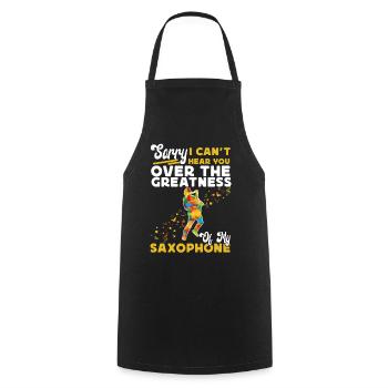 Saxophone Sorry I Can't Hear You - Cooking Apron - black - Front - AI Model Male 185 dark (185cm)
