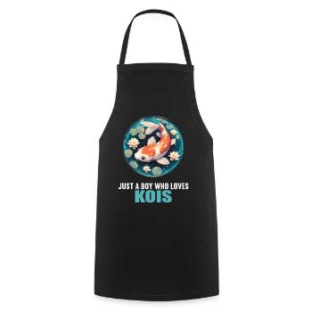 Koi Koi Carpe - Tablier de cuisine - noir - Devant - AI Model Male 185 dark (185cm)