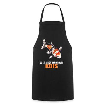 Koi Koi Carpe - Tablier de cuisine - noir - Devant - AI Model Male 185 dark (185cm)
