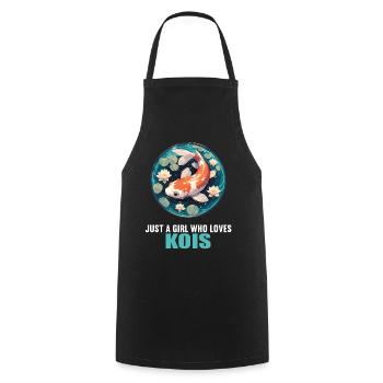 Koi Koi Carpe - Tablier de cuisine - noir - Devant - AI Model Male 185 dark (185cm)