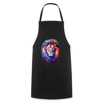 Lion Lover Wildlife Safari Art Lion Colorful - Cooking Apron - black - Front - AI Model Male 185 dark (185cm)