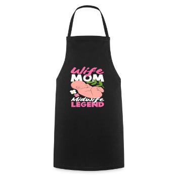 Midwife Mom Wife Legend - Cooking Apron - black - Front - AI Model Male 185 dark (185cm)