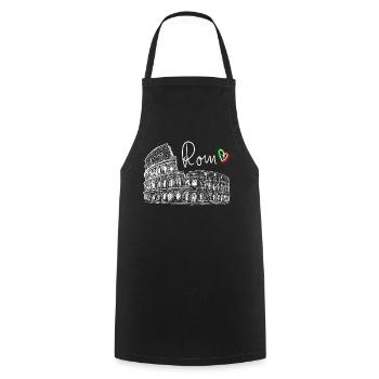 Hand Drawn Colosseum Rome White on Black - Cooking Apron - black - Front - AI Model Male 185 dark (185cm)