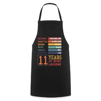 11 years old! Birthday Gift 11th Birthday - Cooking Apron - black - Front - AI Model Male 185 dark (185cm)