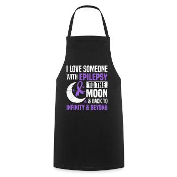 J’aime quelqu’un qui a le système nerveux épileptique - Tablier de cuisine - noir - Devant - AI Model Male 185 dark (185cm)