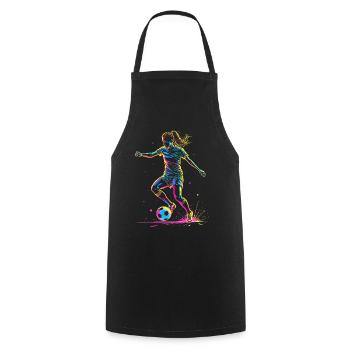 Football Soccer Femme, Coloré, Joueuse de Football Femme - Tablier de cuisine - noir - Devant - AI Model Male 185 dark (185cm)