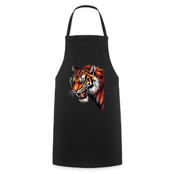 Lustiges Tiger Kunst Tier Natur Wildtier Tiere Zoo - Kochschürze - Schwarz - Vorne - AI Model Male 185 dark (185cm)