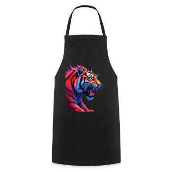 Funny Tiger Art Animal Nature Wildlife Animals Zoo - Cooking Apron - black - Front - AI Model Male 185 dark (185cm)