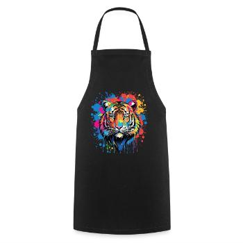 Funny Tiger Art Animal Nature Wildlife Animals Zoo - Cooking Apron - black - Front - AI Model Male 185 dark (185cm)