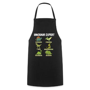 Funny Dinosaur - Dinosaur expert Brachiosaurus - Cooking Apron - black - Front - AI Model Male 185 dark (185cm)