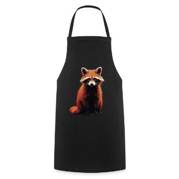 Raccoon Motif Animal Lover Art Artwork - Cooking Apron - black - Front - AI Model Male 185 dark (185cm)