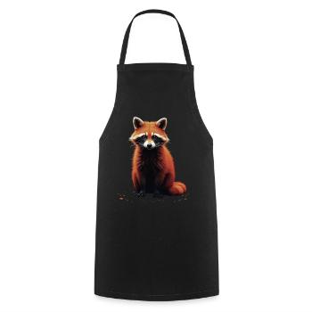 Raccoon Motif Animal Lover Art Artwork - Cooking Apron - black - Front - AI Model Male 185 dark (185cm)