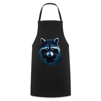 Raccoon Motif Animal Lover Art Artwork - Cooking Apron - black - Front - AI Model Male 185 dark (185cm)