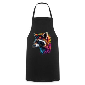 Raccoon Motif Animal Lover Art Artwork - Cooking Apron - black - Front - AI Model Male 185 dark (185cm)