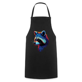Raccoon Motif Animal Lover Art Artwork - Cooking Apron - black - Front - AI Model Male 185 dark (185cm)