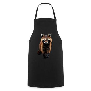 Raccoon Motif Animal Lover Art Artwork - Cooking Apron - black - Front - AI Model Male 185 dark (185cm)