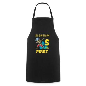 Kinder Pirat Dabbing Skelett 5 Jahre Geburtstag - Kochschürze - Schwarz - Vorne - AI Model Male 185 dark (185cm)