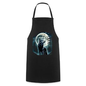 Wolf Lover Wild Animal Art Wolf Colorful Animal - Cooking Apron - black - Front - AI Model Male 185 dark (185cm)