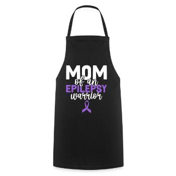 Mom Of An Epilepsy Warrior Purple Ribbon Epilepsy - Cooking Apron - black - Front - AI Model Male 185 dark (185cm)