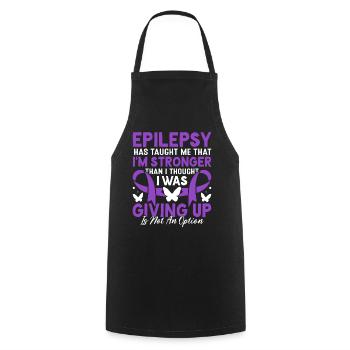 Epilepsie hat mich gelehrt Purple Ribbon Epilepsie - Kochschürze - Schwarz - Vorne - AI Model Male 185 dark (185cm)