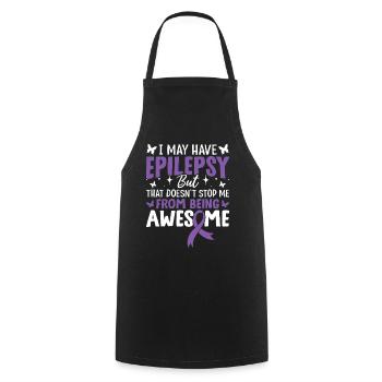 Ich habe möglicherweise Epilepsie, Purple Ribbon Nervensystem - Kochschürze - Schwarz - Vorne - AI Model Male 185 dark (185cm)