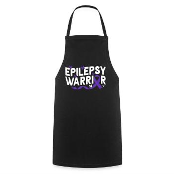 Epilepsy Warrior Nervous System Purple Ribbon - Cooking Apron - black - Front - AI Model Male 185 dark (185cm)