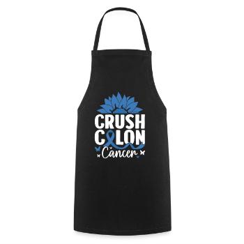 Crush Colon Cancer Blue Ribbon Bowel Colonoscopy - Cooking Apron - black - Front - AI Model Male 185 dark (185cm)
