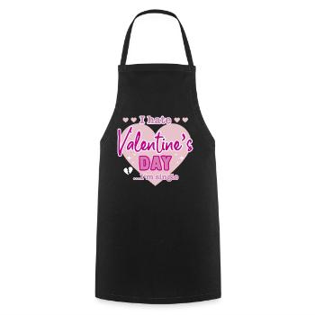 I hate valentine`s day - Kochschürze - Schwarz - Vorne - AI Model Male 185 dark (185cm)
