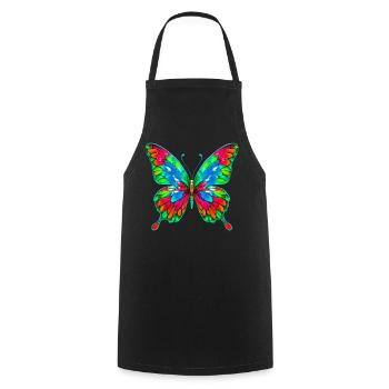 Schmetterling - Kochschürze - Schwarz - Vorne - AI Model Male 185 dark (185cm)
