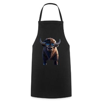Bison Bison d'Amérique Bovins sauvages Buffles Bisons d'Amérique - Tablier de cuisine - noir - Devant - AI Model Male 185 dark (185cm)