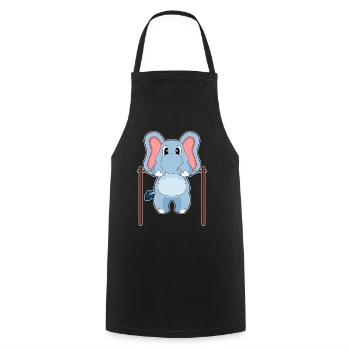 Eléphant Bodybuilder Tractions Musculation - Tablier de cuisine - noir - Devant - AI Model Male 185 dark (185cm)