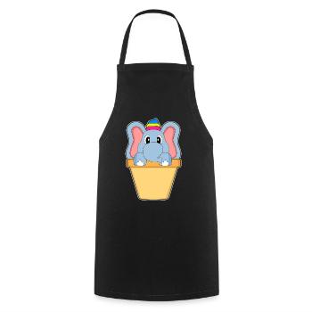 Elephant Waffle Cream - Cooking Apron - black - Front - AI Model Male 185 dark (185cm)