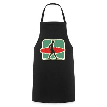Retro Surfer - Leave the golden days of surfing - Cooking Apron - black - Front - AI Model Male 185 dark (185cm)