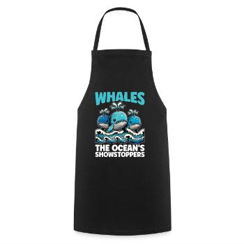 Whales The Ocean's Marine Animal Whale Watching - Kochschürze - Schwarz - Vorne - AI Model Male 185 dark (185cm)