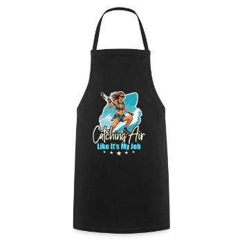 Le kitesurf prend l’air comme s’il s’agissait de planche à voile - Tablier de cuisine - noir - Devant - AI Model Male 185 dark (185cm)