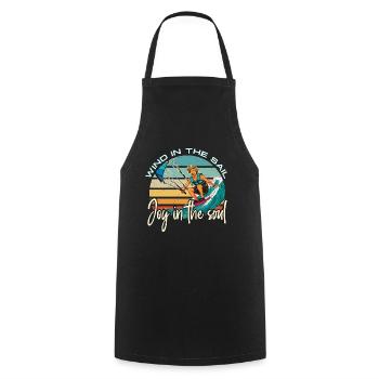 Kiteboarding Wind In The Sail Loves Water Sports - Cooking Apron - black - Front - AI Model Male 185 dark (185cm)