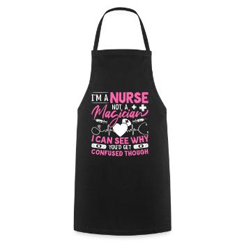 I'm A Nurse Not A Magician Prison Nursing Medical - Cooking Apron - black - Front - AI Model Male 185 dark (185cm)