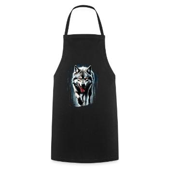Wolf Liebhaber Wildtier Kunst Wolf Bunt Tier - Kochschürze - Schwarz - Vorne - AI Model Male 185 dark (185cm)