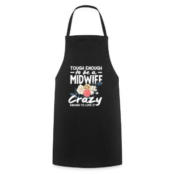 Assez forte pour être sage-femme, assez folle pour la rendre - Tablier de cuisine - noir - Devant - AI Model Male 185 dark (185cm)