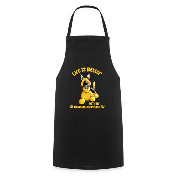 German Shepherd Saying - Cooking Apron - black - Front - AI Model Male 185 dark (185cm)