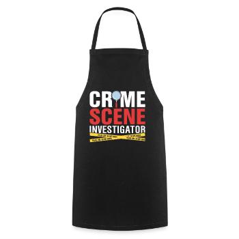 Crime Scene Investigator Funny Forensic Evidence - Cooking Apron - black - Front - AI Model Male 185 dark (185cm)