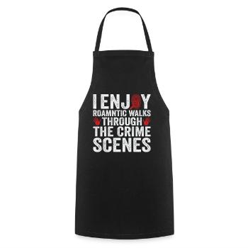 Funny Forensics Crime Scene Criminology Evidence - Cooking Apron - black - Front - AI Model Male 185 dark (185cm)
