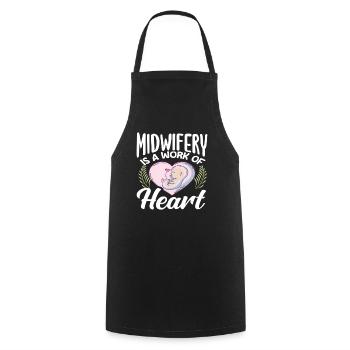 Sage-femme Travail du cœur Bébé Amour - Tablier de cuisine - noir - Devant - AI Model Male 185 dark (185cm)