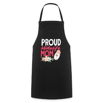 Proud Midwife Mom Flowers Love - Cooking Apron - black - Front - AI Model Male 185 dark (185cm)