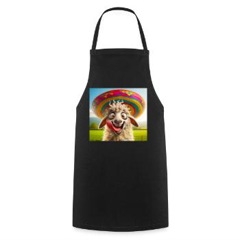 Mouton au sombrero - Tablier de cuisine - noir - Devant - AI Model Male 185 dark (185cm)
