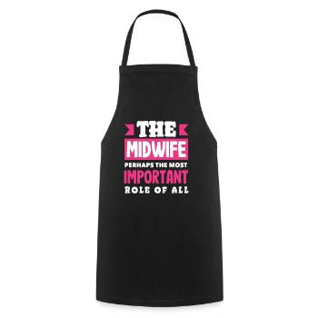 The midwife perhaps the most important role - Cooking Apron - black - Front - AI Model Male 185 dark (185cm)