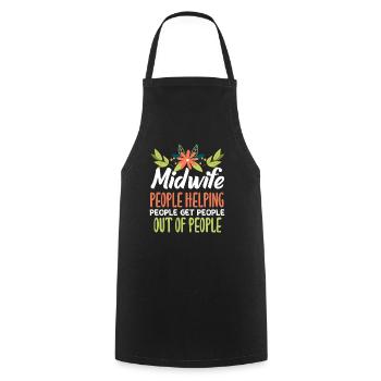 Midwife helps people discover the world - Cooking Apron - black - Front - AI Model Male 185 dark (185cm)