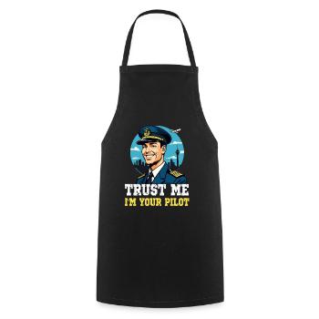 Trust Me I'm Your Pilot - Kochschürze - Schwarz - Vorne - AI Model Male 185 dark (185cm)